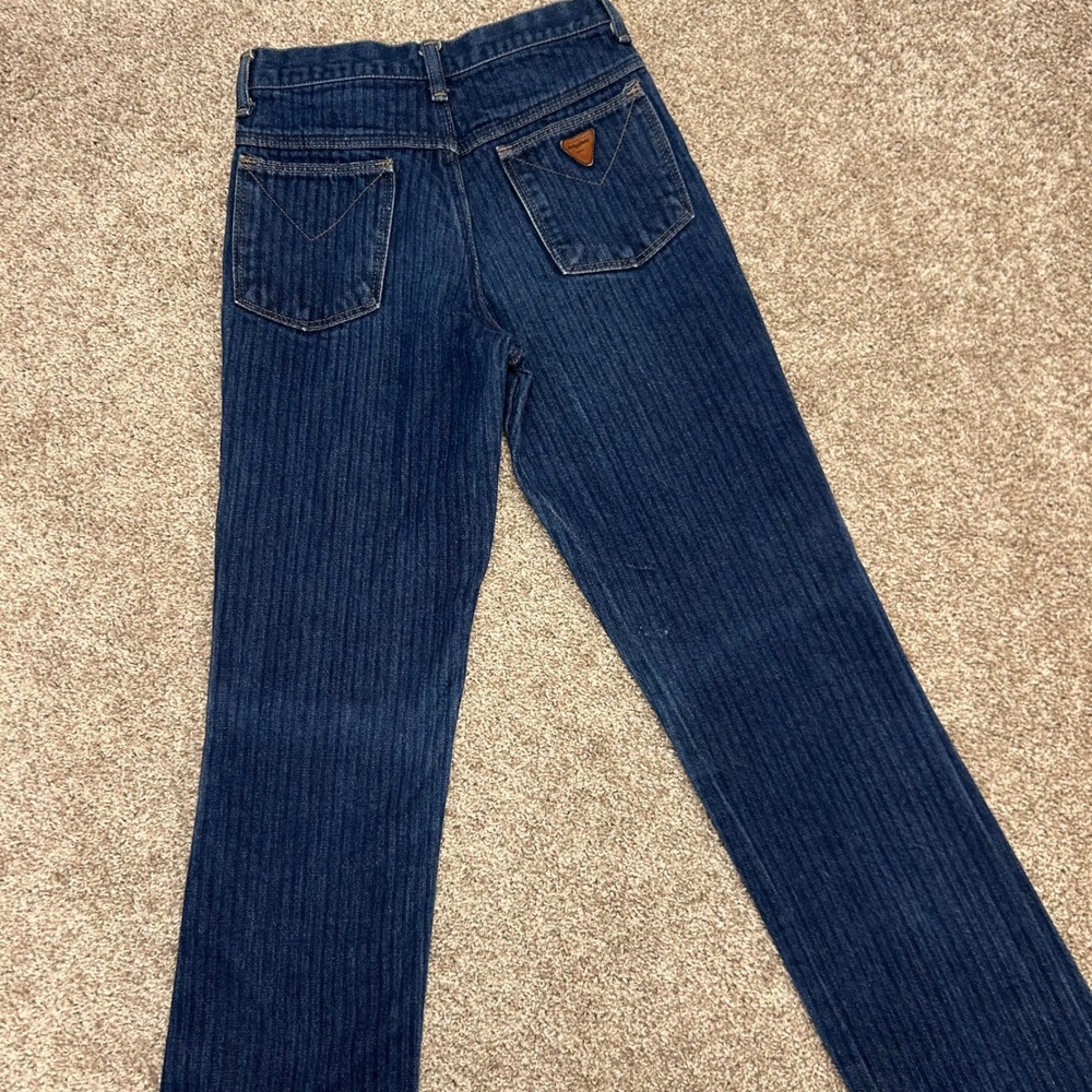 Vintage Sedgefield SMALL‎ Textured Denim Jeans Size 28x36 Made USA 70s-80s SLIM